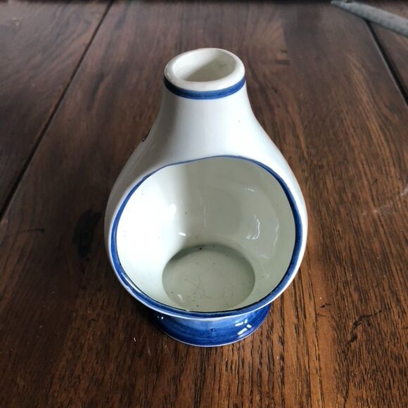 Vintage Delft Blue and White Hand Painted Candle Holder - Picture 3 of 6